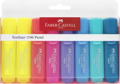 Textmarker set 8 (6 pastel + 2 galben) 1546 Faber-Castell-img