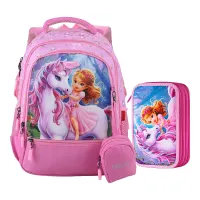 Ghiozdan fete clasa 0 cu penar echipat, imprimeu Unicorn Princess Daco-1-IMG-slider-mobile