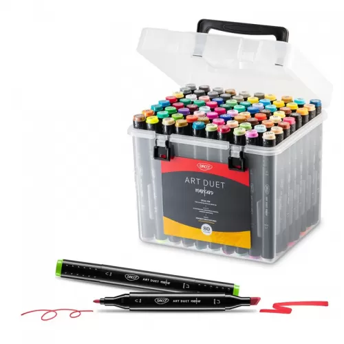 2-Carioci-tip-marker-grafic-2-capete-Art-Duet-set-80-DACO