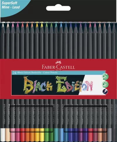 Creioane colorate 24 culori black edition Faber-Castell-img