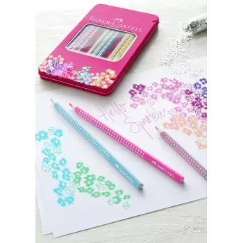 Set cadou 12 creioane colorate sparkle Faber-Castell-2