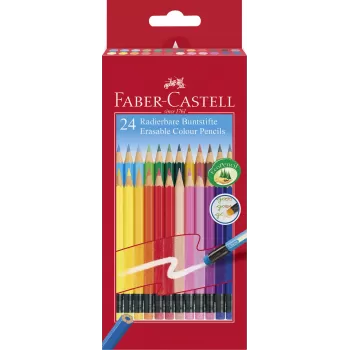 Creioane colorate 24 culori cu guma eco Faber-Castell-1