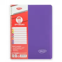 Caiet studentesc cu spira si coperta plastic 8 subiecte, 240 file, hartie 70g/m2 Daco CT5201-4-IMG-slider-mobile