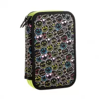 Penar echipat negru cu 2 fermoare, 37 piese, Emoji Bubbles Daco PE284E-1-IMG-slider-mobile