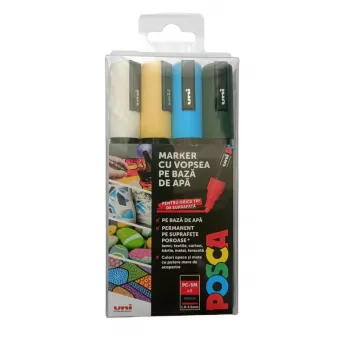 Markere Posca set 4 culori, varf mediu 1.8-2.5 mm, PC-5M-1