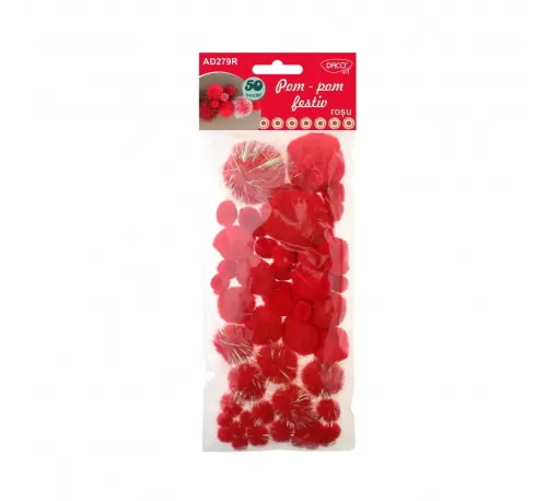17-Accesorii-craft-~-Pom~pom-rosu-Festiv-DACO-AD279R