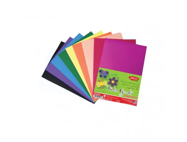 Hârtie gumată embosată 20X30 CM 10 coli 10 culori DACO HG403-1-IMG-slider