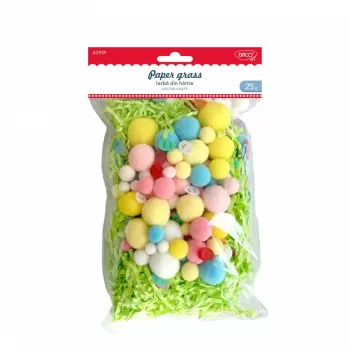 Accesorii craft -  Iarba din hartie verde cu pom-pom Daco AD939-1