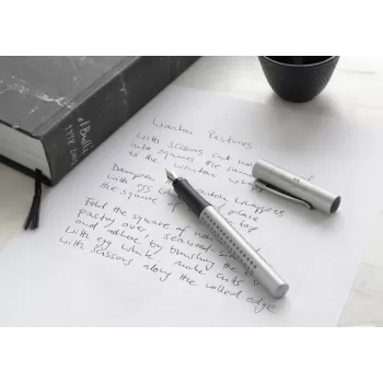 Stilou Faber-Castell Grip 2011 argintiu, penita M-3