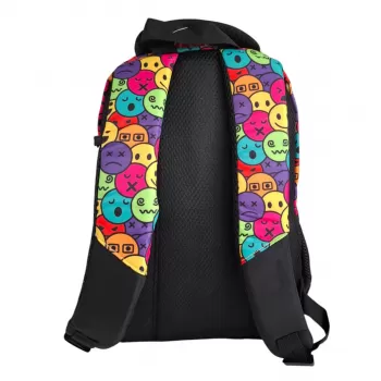 Ghiozdan clasa 0, negru imprimeu Emoji, 38 cm Daco GH3016-3