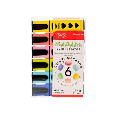 Evidentiatoare cu lichid - set 6 culori Macaron Daco MK406/6M-img