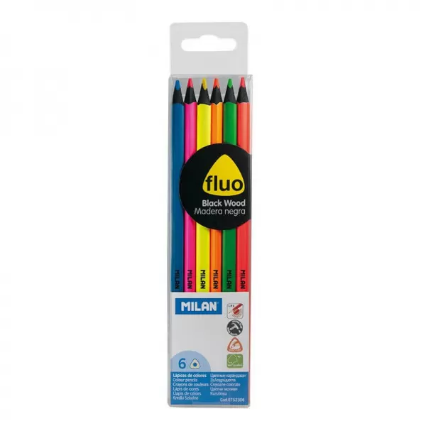 Creione colorate 6 culori Fluo lemn negru MILAN-1-IMG-slider