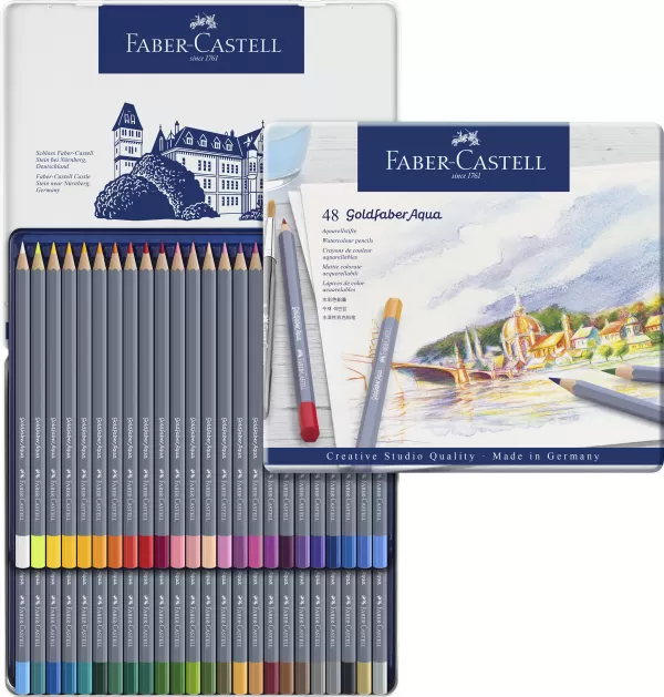 Creioane colorate aquarelle 48 culori goldfaber cut. Metal faber-2-IMG-slider