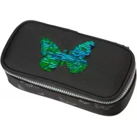 Penar etui cu 1 fermoar, negru, imprimeu fluture paiete, Schneiders-1-IMG-slider-mobile