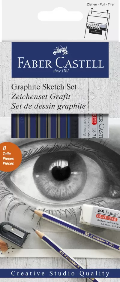 Set 6 creion grafit diverse tarii goldfaber+ radiera+ascutitoare-img