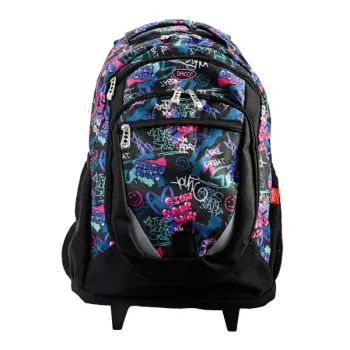 Ghiozdan troler fete, 46 cm, imprimeu graffiti Daco GH4019-2