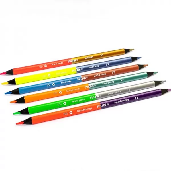 Creion color bicolor, 6 creioane - 12 culori fluo/metalizat Milan-2-IMG-slider