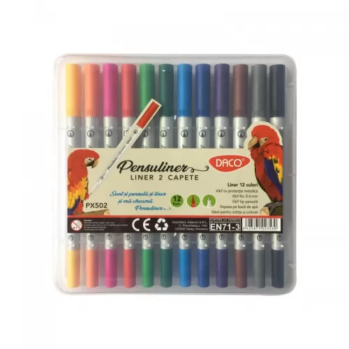 24-Carioca-tip-marker-cu-2-capete-DACO-Pensuliner-set-12-bucati-PX502