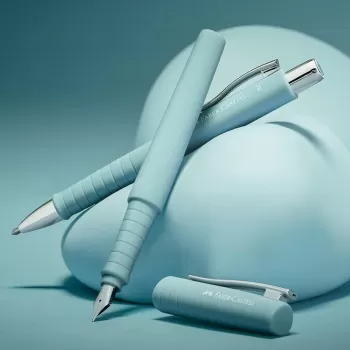 Set stilou si pix Faber-Castell bleu caraibe Poly-3
