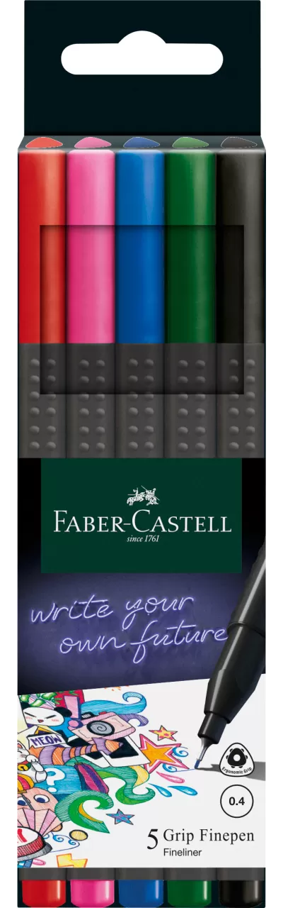 Liner 0.4mm set 5 buc basic grip Faber-Castell-img