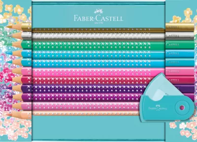 Set cadou 20 creioane colorate sparkle + asc. Sleeve faber-caste-img