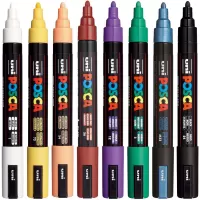 Markere Posca set 8 culori, varf mediu 1.8-2.5 mm, PC-5M-1-IMG-slider-mobile