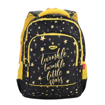 Ghiozdan fete clasele 1-4,  negru, imprimeu stele, 41 cm Daco GH4016G-img