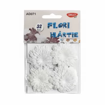 Flori de hartie albe - accesorii craft - Daco AD071W-1