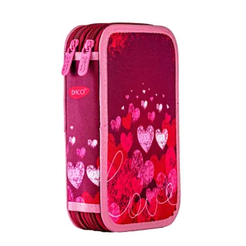 Penar echipat fete, 2 fermoare, rosu Love Daco PE2002E-2