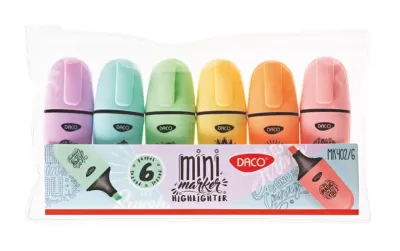 Marker evidentiator mini set 6 culori pastel Daco MK402/6-img