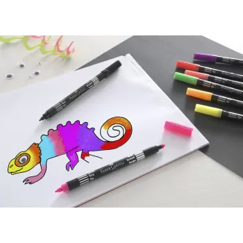 Carioca 10 culori 2 capete culori neon Faber-Castell-3