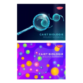 Caiet biologie 17x24 cm, 24 file, coperta plastic Daco CT304-2