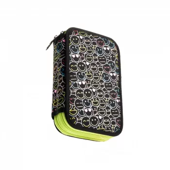 Penar negru neechipat cu 2 fermoare, Emoji Bubbles Daco PE284-2