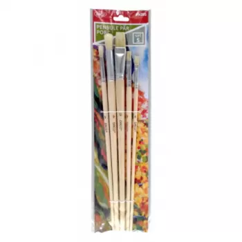 Pensule pictura set 5 bucati, par de porc, cu coada lunga Daco PN395-1