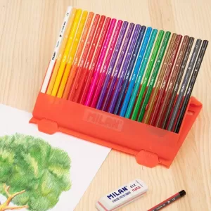 Creioane colorate, 24 culori, in cutie de plastic Milan-3-IMG-nav