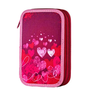 Penar echipat fete, 2 fermoare, rosu Love Daco PE2002E-1