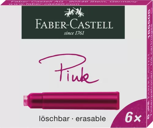 15-Cartuse-cerneala-mici-roz-6-buc^cutie-Faber~Castell