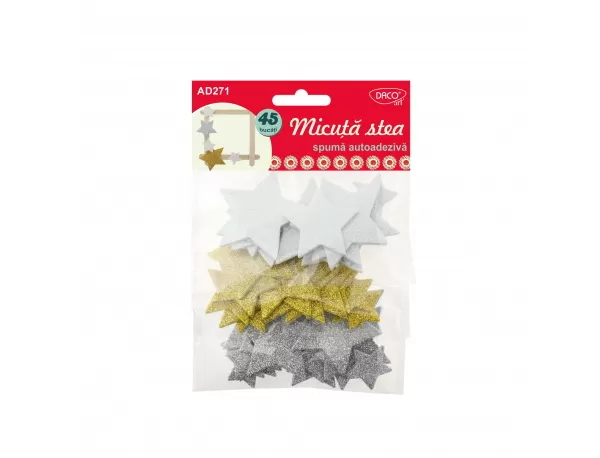 Accesorii craft - stelute spumă glitter, 