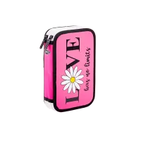 Penar echipat fete, 2 compartimente, 37 piese, imprimeu Love Daco PE260E-1-IMG-slider-mobile