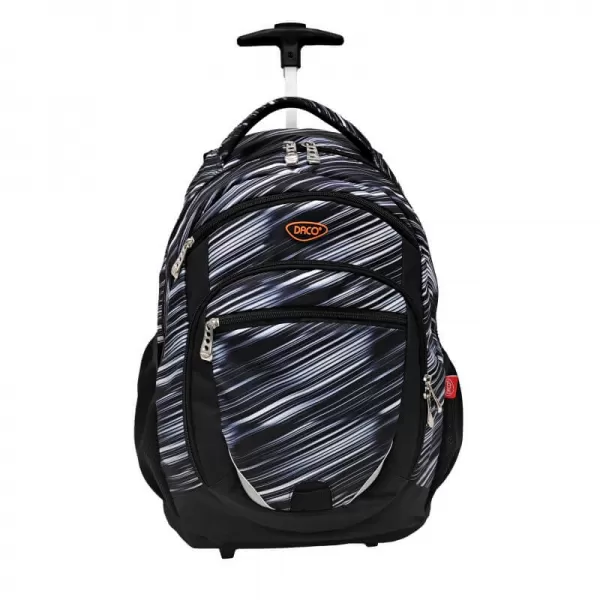 Ghiozdan scolar tip troler negru cu dungi oblice albe, 44 cm Daco GH4611-1-IMG-slider