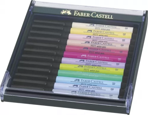 19-Cutie-12-culori-pitt-artist-pen-nuante-pastel-Faber~Castell