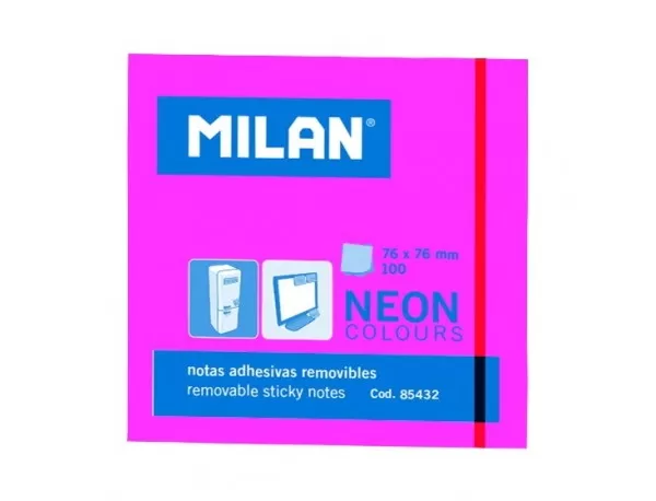 Bloc notes adeziv 76 x 76 Roz neon MILAN-1-IMG-slider