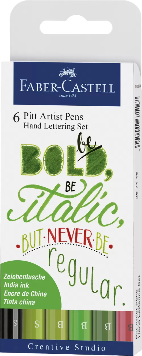 5-Pitt-artist-pen-set-caligrafic-6-buc-verde-Faber~Castell