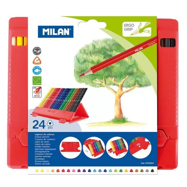 Creioane colorate, 24 culori, in cutie de plastic Milan-1-IMG-slider