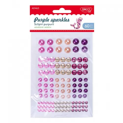 2-Accesorii-craft-~-semisfere-plastic-autoadeziv-~-Sclipiri-Purpurii-Daco-AD463