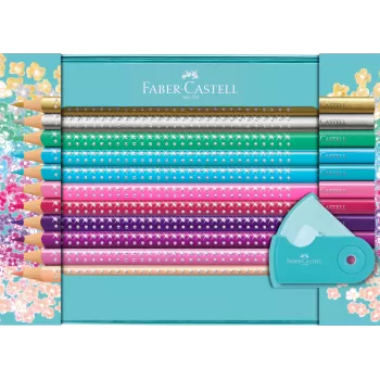 Set cadou 20 creioane colorate sparkle + asc. Sleeve faber-caste-1