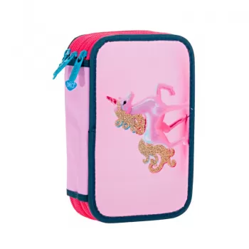 Penar 3 compartimente fete, echipat cu 46 piese, imprimeu unicorn Daco PE3013E-1