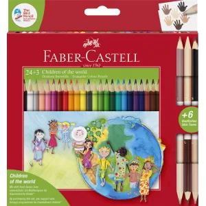 Creioane colorate 24+3 culori children of the world Faber-Castell-1-IMG-nav