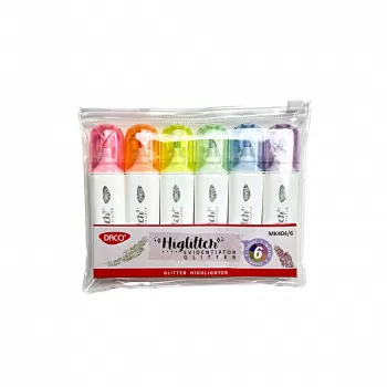 Marker evidentiator glitter set 6 culori Daco MK404/6-1