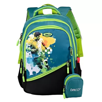 Ghiozdan baieti clasa 0, imprimeu jucator fotbal, 38 cm Daco GH3516-1